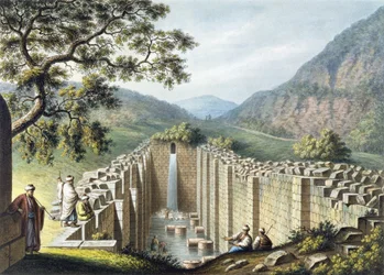 La fontana di Siloah, Gerusalemme, pub. da William Watts, 1801